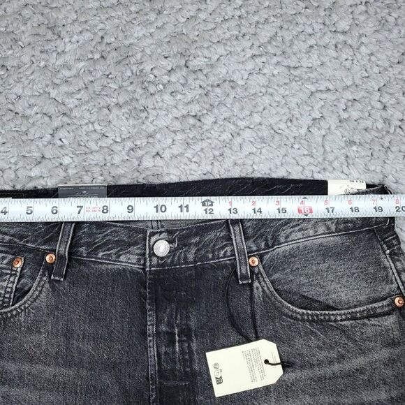 Levi's Premium 501 Original Straight Jeans Faded Black Distressed Size 38 X 32 - Picture 8 of 11